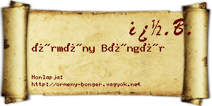 Örmény Böngér névjegykártya